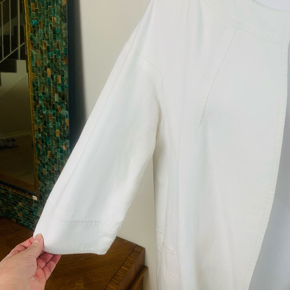 Louben Size XS Linen Blend Open Front Blazer Coat Jacket Ivory White Career - Picture 7 of 16
